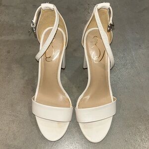 Daniella Leather Ankle Strap Square Toe Dress Sandals